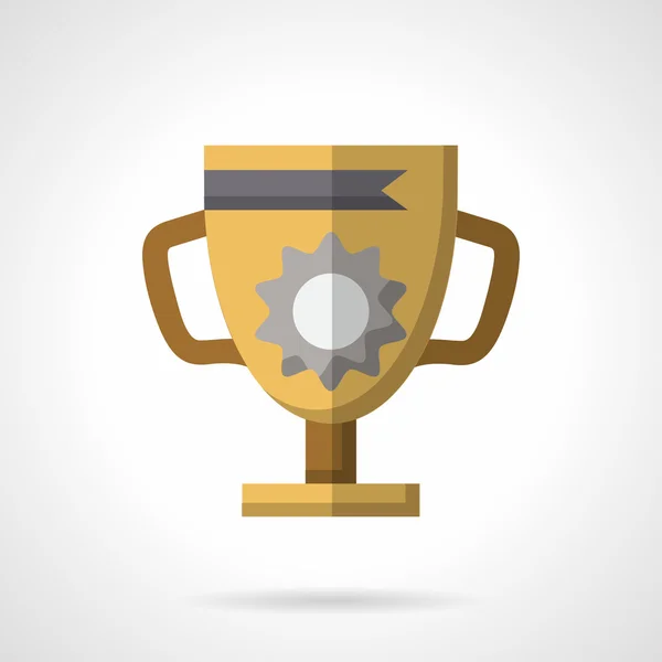 Trophy cup flat color vector icon — Stock Vector