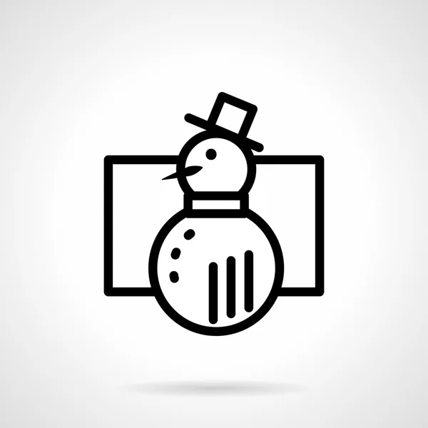 Black simple line snowman vector icon — Stock Vector