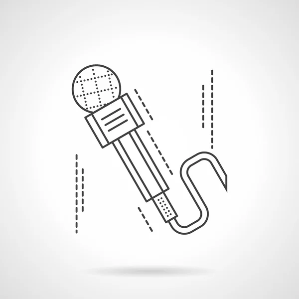 Flat thin line microphone vector icon — Stockvector