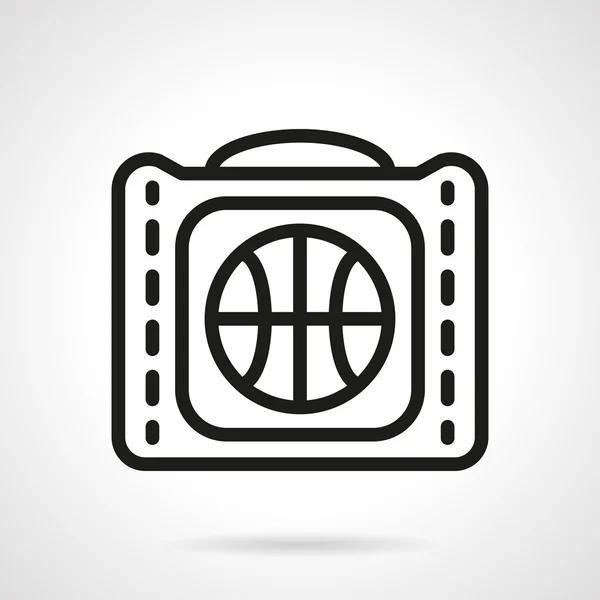 Bolso de baloncesto negro línea simple vector icono — Archivo Imágenes Vectoriales