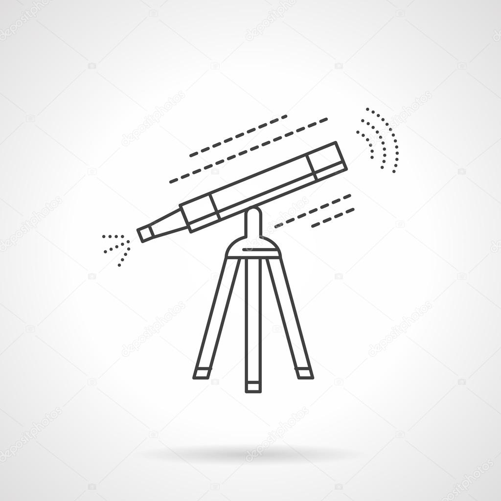 Telescope flat thin line vector icon