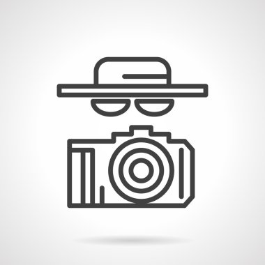Black simple line spy vector icon