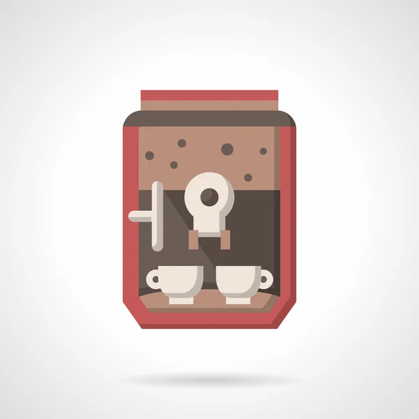 Coffee maker with cups flat vector icon — Stockvector