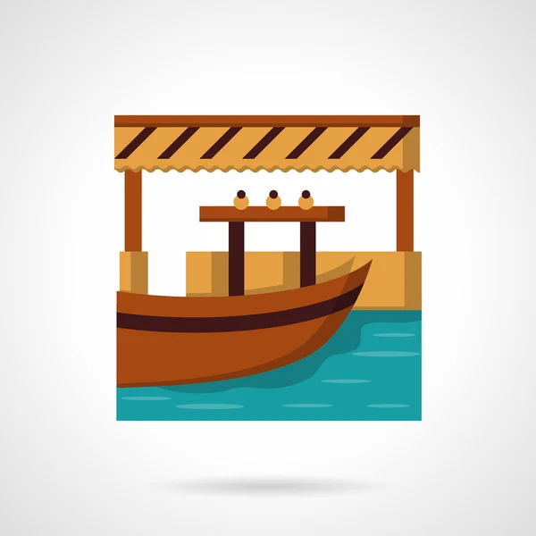 River dock flat color vector icon — Stok Vektör