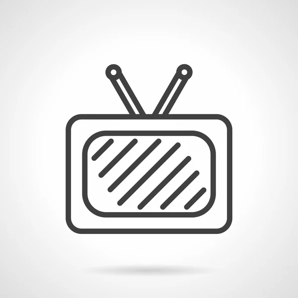 TV preto ícone vetor de linha simples —  Vetores de Stock