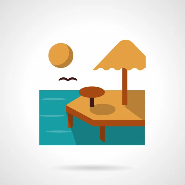 Summer rest flat color vector icon — Stok Vektör