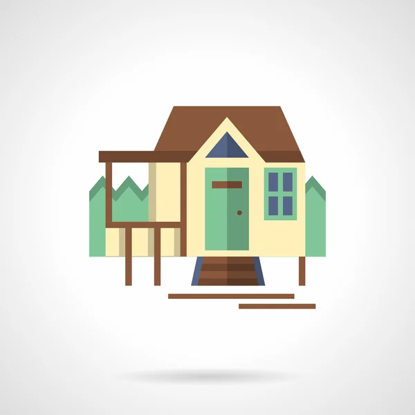 Tourist house flat color vector icon — Stock Vector