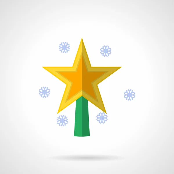 Ícone de vetor de cor plana estrela de Natal brilhante — Vetor de Stock