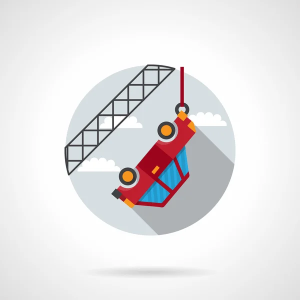 Kabel van auto platte ronde vector pictogram — Stockvector