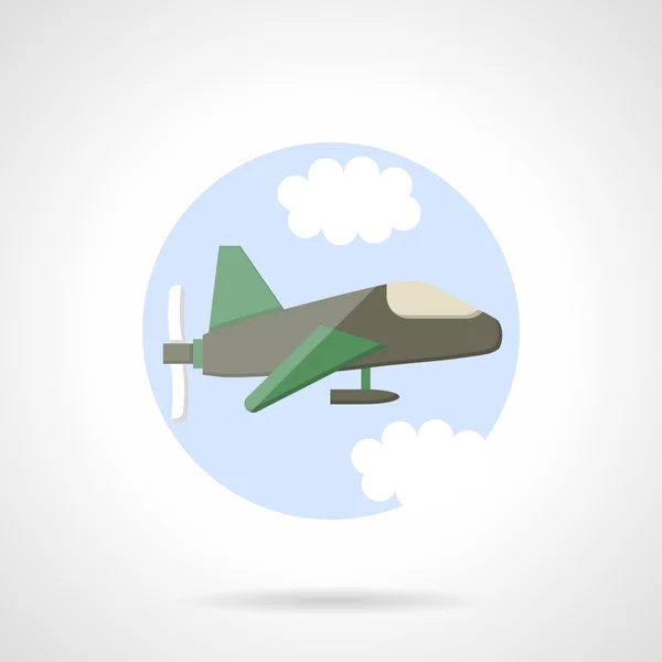 Aeroplane flat round vector icon — 图库矢量图片