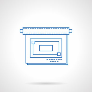 Business presentation flat blue line vector icon