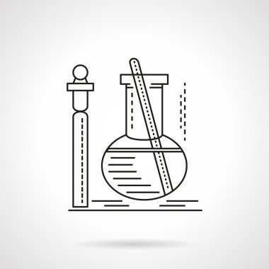 Flat black line laboratory test vector icn