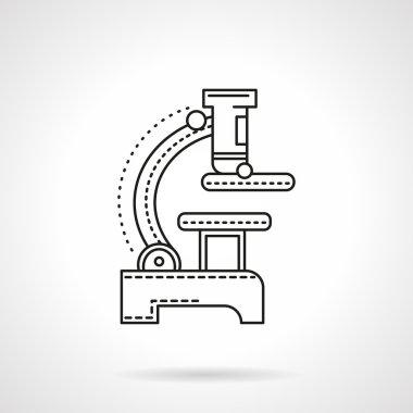 Flat black line microscope vector icon