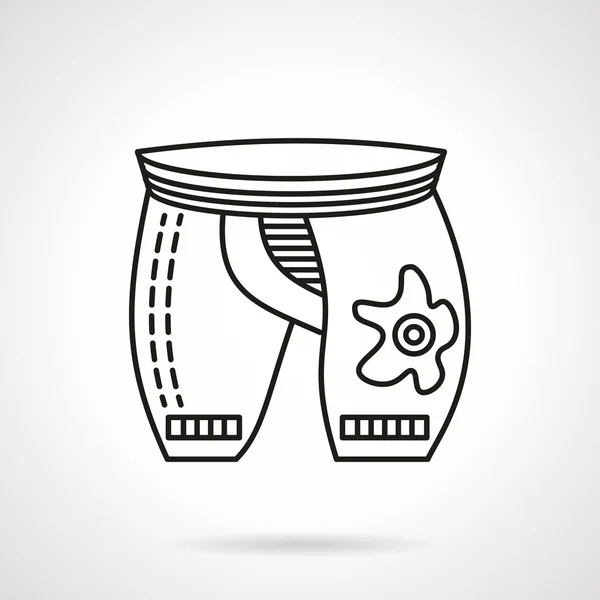 Black line cyclist shorts vector icon — Stock Vector