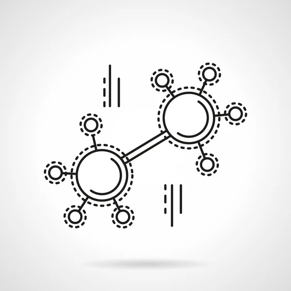 Molécula línea plana vector icono — Archivo Imágenes Vectoriales