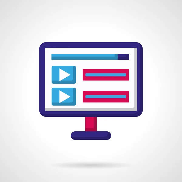 Blue and pink vector icon for video — ストックベクタ