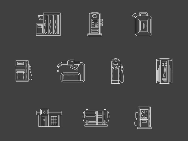 Сбор векторных значков белой линии
