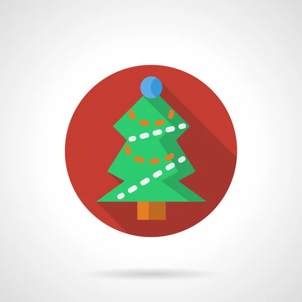 Rotes rundes Vektorsymbol für Weihnachtsbaum — Stockvektor