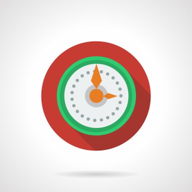 New Year clock round color vector icon