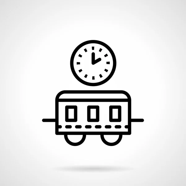 Train schedule black simple line vector icon — Stock Vector