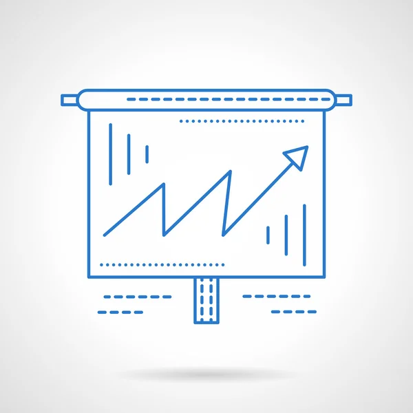 Business growing chart  blue line vector icon — Διανυσματικό Αρχείο