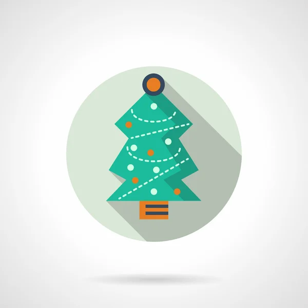 Christmas tree round vector icon — Stok Vektör