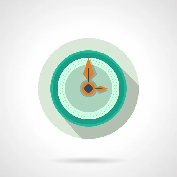 Flat color wall clock vector icon — 스톡 벡터