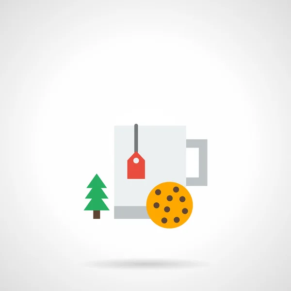 Winter drinks flat color vector icon — Wektor stockowy