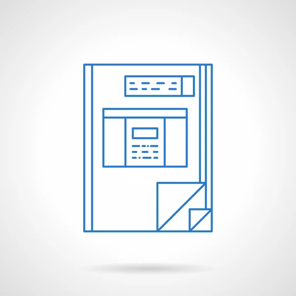 Book accounting blue flat line vector icon — Stock Vector