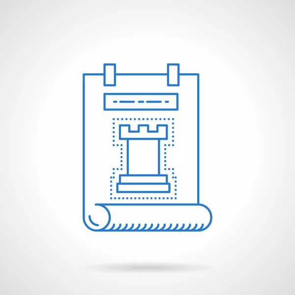 Estrategia de negocio azul línea plana vector icono — Vector de stock