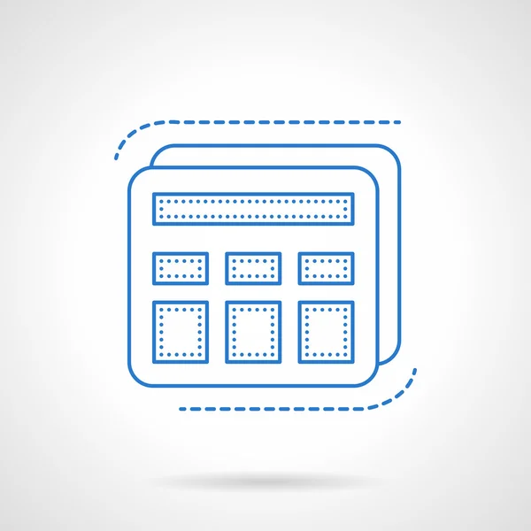 Blue flat line calculator vector icon — Stock vektor