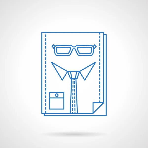 Headhunter blue flat line abstract vector icon — Stockvector