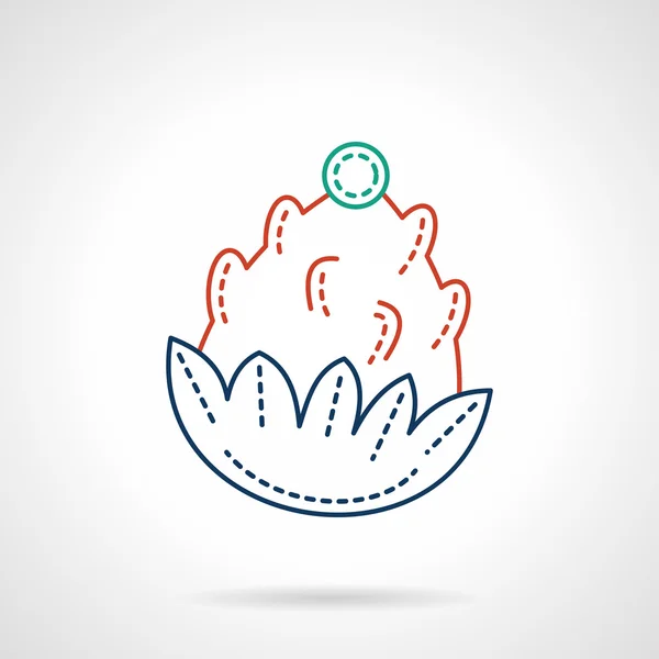 Flat color line cone vector icon — Stockový vektor