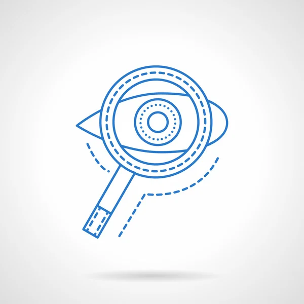 Search blue flat line vector icon — 스톡 벡터