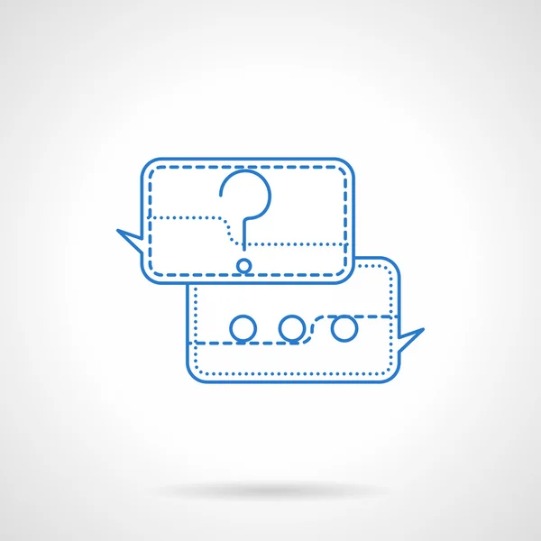 Question and  answer blue flat line vector icon — ストックベクタ