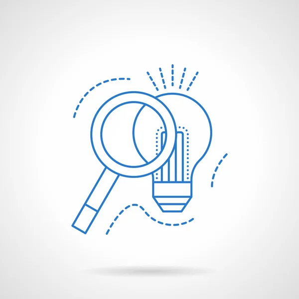 Idea search blue flat line vector icon — Stock Vector