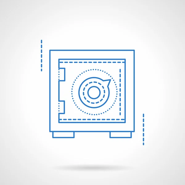 Caja de seguridad azul línea plana vector icono — Vector de stock