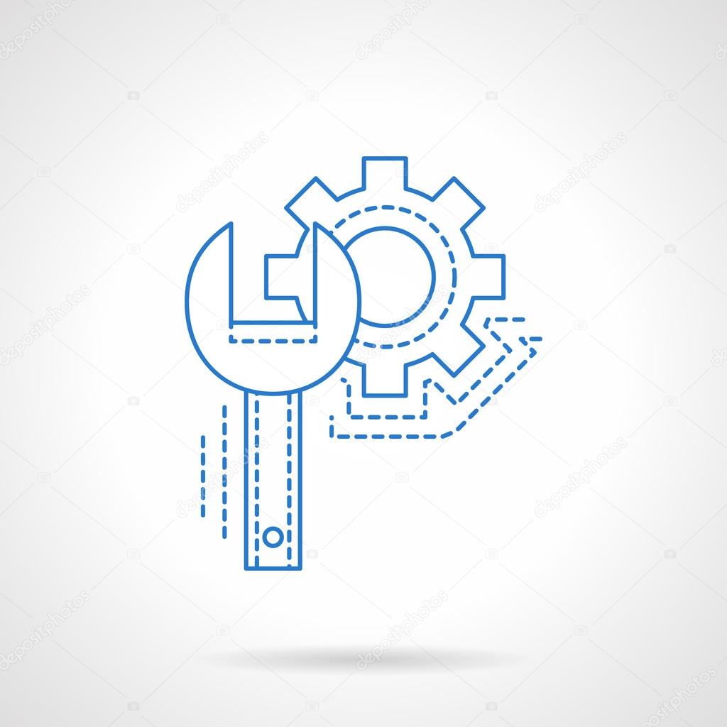 Technical support blue thin line vector icon