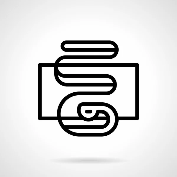 Serpentine vector icon black simple line style — Stock Vector