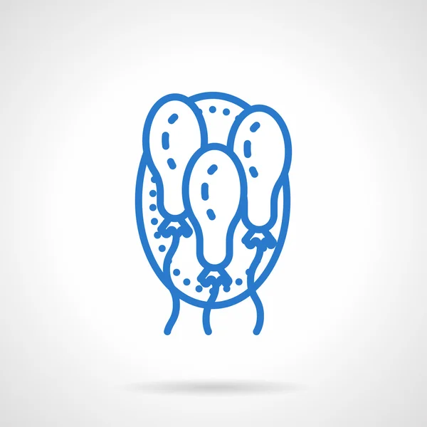Oval balloons vector icon simple blue line style — 图库矢量图片