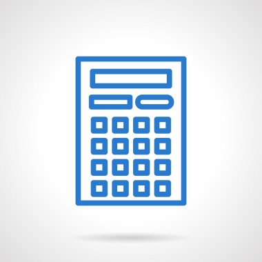 Hesap makinesi vektör simgesi mavi basit çizgi stili