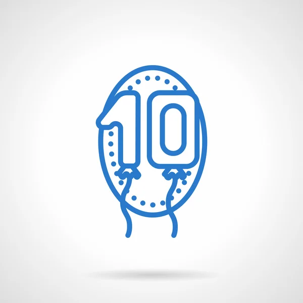 Anniversary balloons vector icon blue line style — Stock Vector