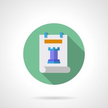 İş planlaması yuvarlak düz renk vektör simgesi