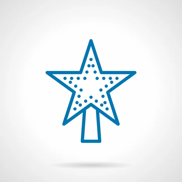 Xmas decoração estrela vetor ícone azul linha estilo — Vetor de Stock