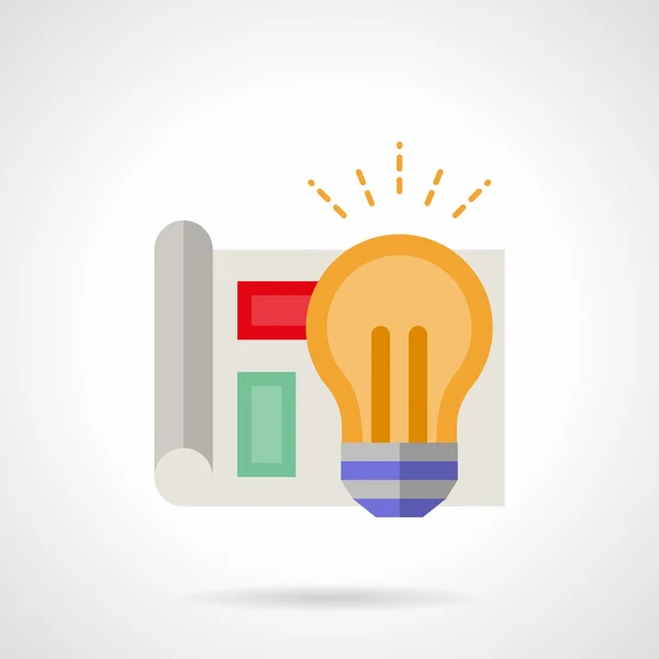 Project management flat color vector icon — 图库矢量图片