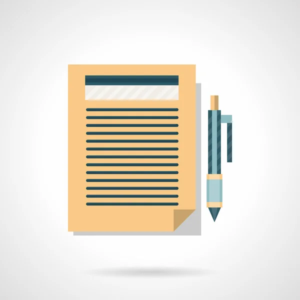 Flat color vector icon for writing article — 스톡 벡터