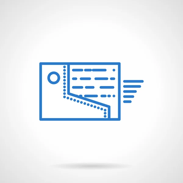Sending files flat blue line vector icon — 스톡 벡터