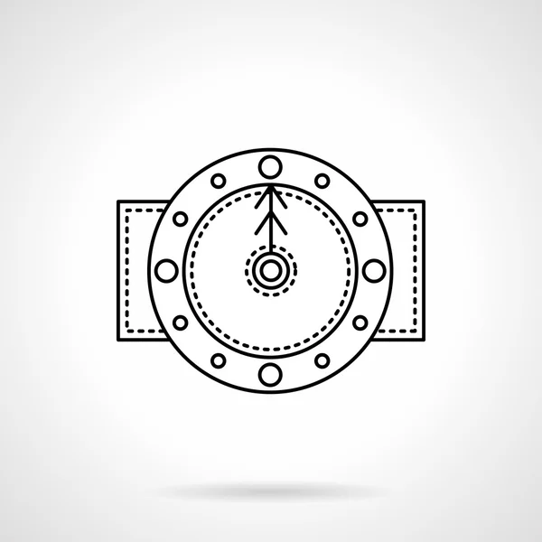 Time black flat line vector icon — 스톡 벡터