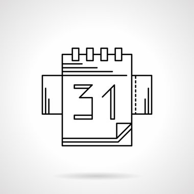 Calendar black flat line vector icon