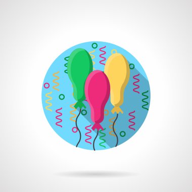 Bright oval balloons round color vector icon